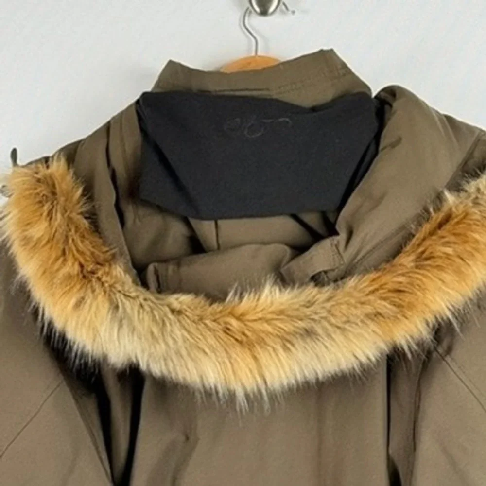North‎ Aware Parka Jacket Mens 2XL Brown Faux Fur Hood Heavyweight Winter Coat